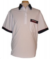 Gabicci - White polo shirt with navy trim and pocket top detail